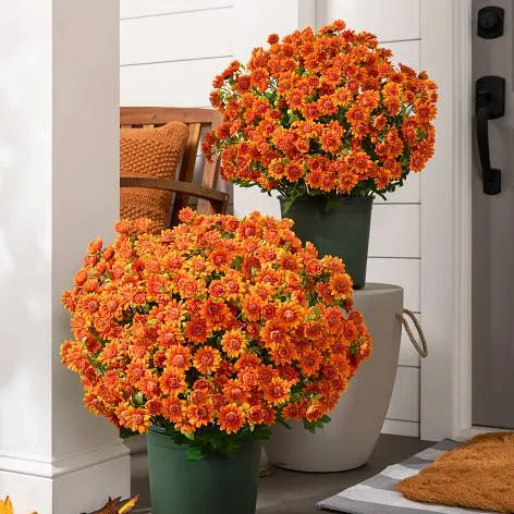 🔥Hot Sale 🎉Artificial Outdoor Sunset Mums Flowers - Waterproof, Windproof