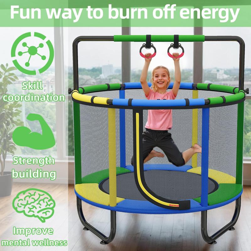 🔥Hot Sale🎁Mini Round Trampoline for Kids with Basketball Hoop