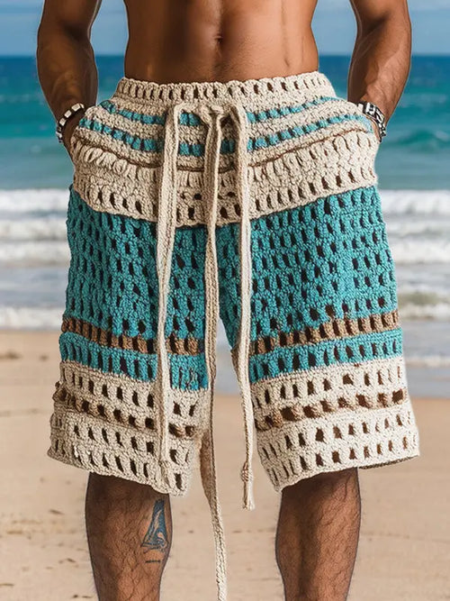 Casual Resort Knit Braided Shorts - Voyants