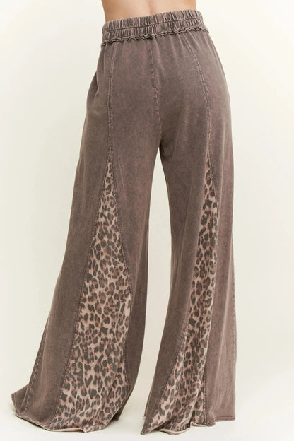 Women's Leopard Print Versatile Wide Leg Trousers